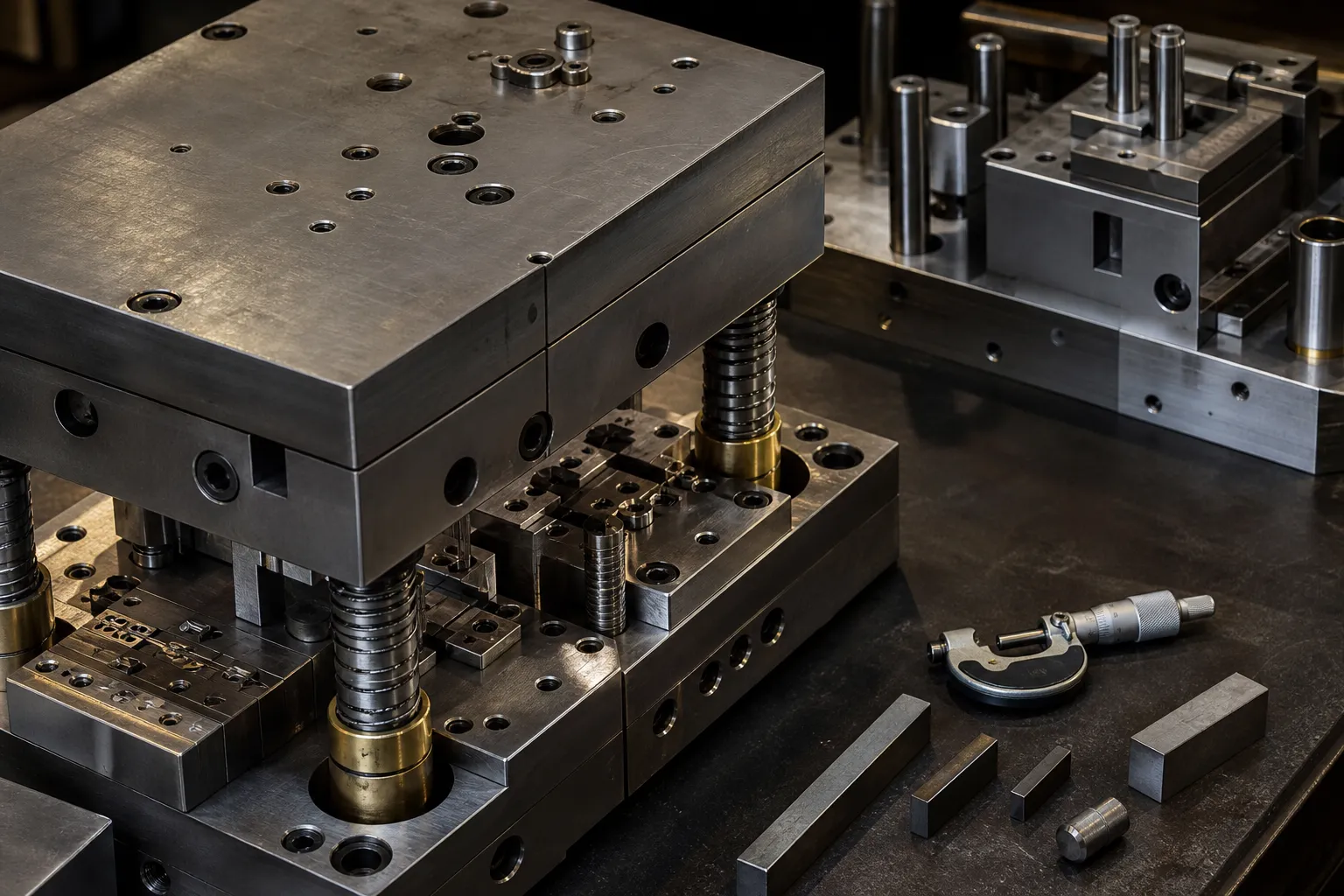 Close-up of specialized stamping die and precision industrial tooling MHIL